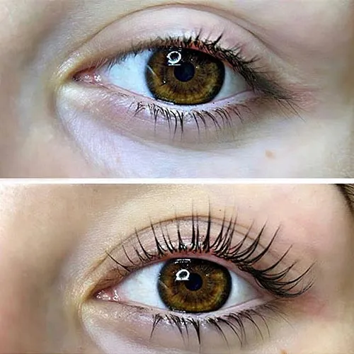 Lash lift and tint before and after at ANNAZUR