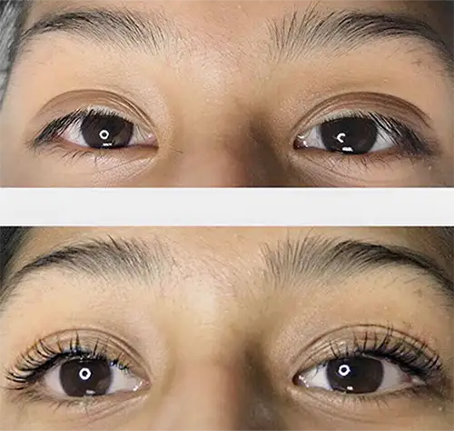 Lash lift and tint before and after at ANNAZUR