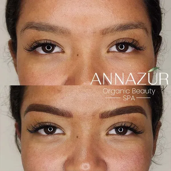 Before and after powder brows at ANNAZUR Organic Beauty Spa, Jacksonville FL — photo 23