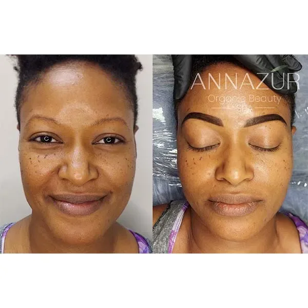 Before and after powder brows at ANNAZUR Organic Beauty Spa, Jacksonville FL — photo 17