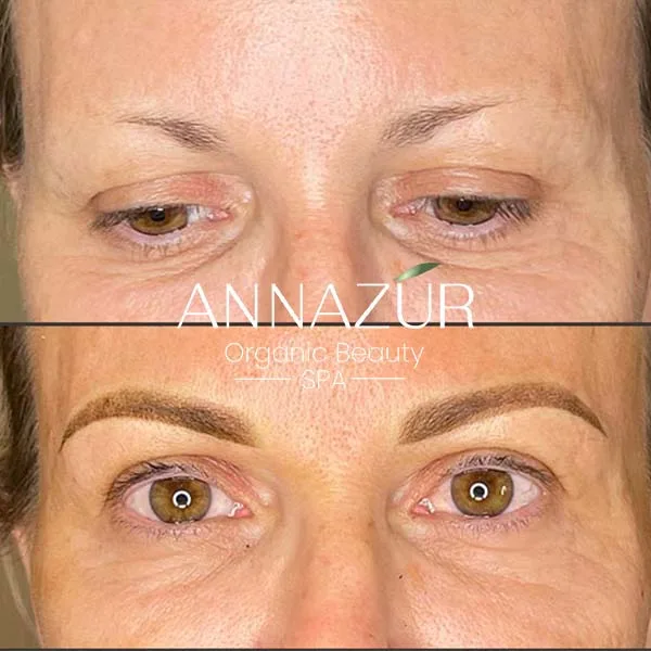 Before and after powder brows at ANNAZUR Organic Beauty Spa, Jacksonville FL — photo 20