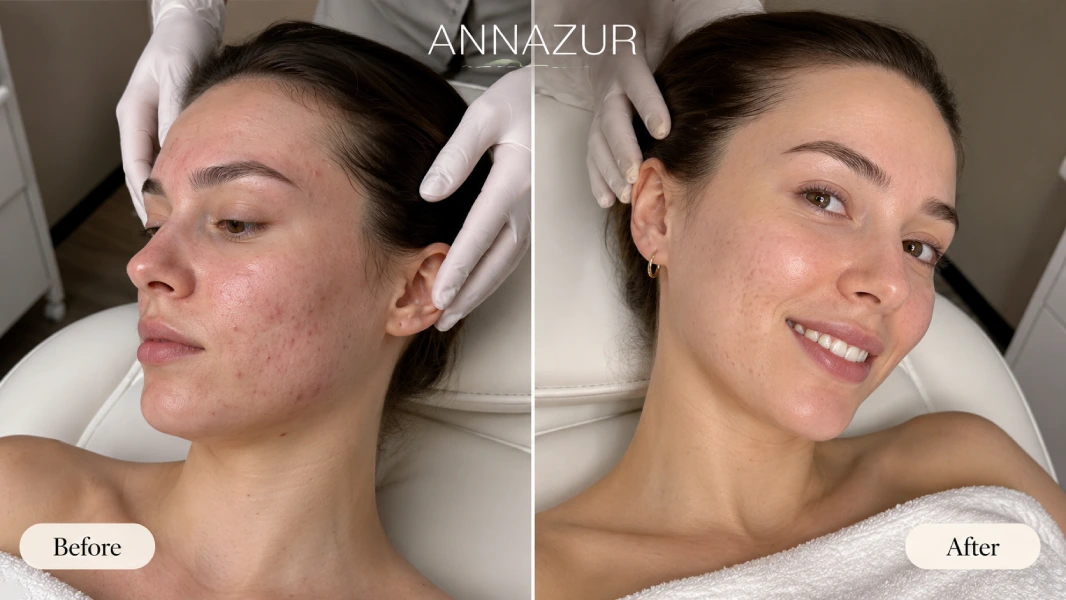 Before and after microneedling. skin renewed. with precision. jacksonville. at ANNAZUR Organic Beauty Spa, Jacksonville FL — photo 2