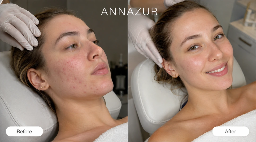 Before and after microneedling. skin renewed. with precision. jacksonville. at ANNAZUR Organic Beauty Spa, Jacksonville FL — photo 4