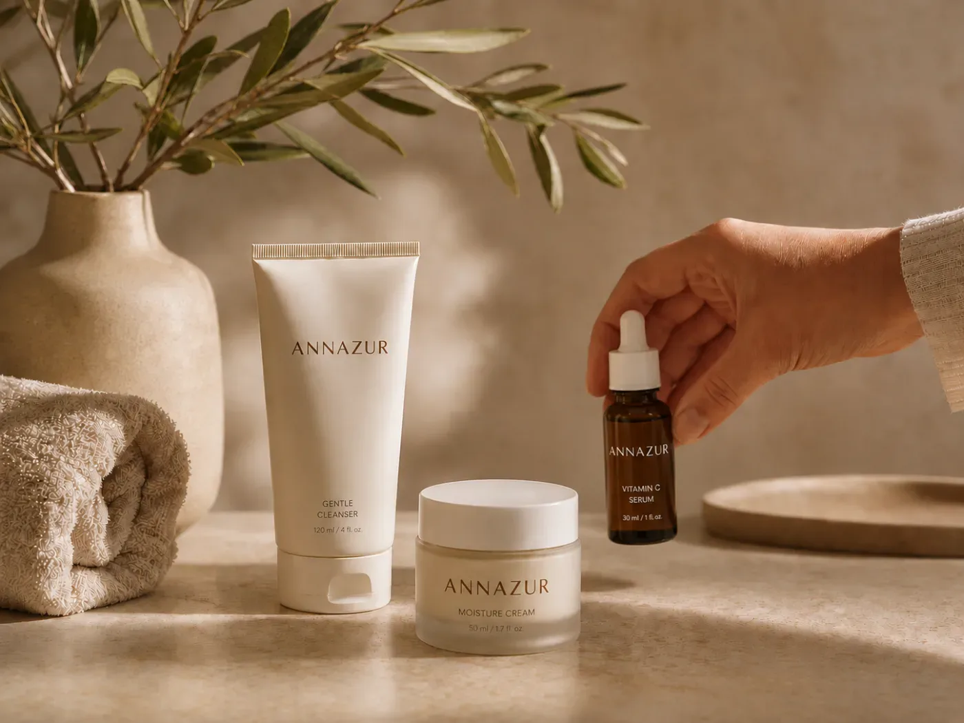 Strong active skincare being set aside before a Hydra Facial