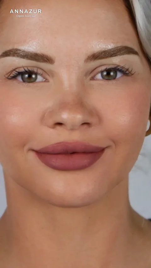 Healed lip blush in a soft berry shade at ANNAZUR, Jacksonville FL