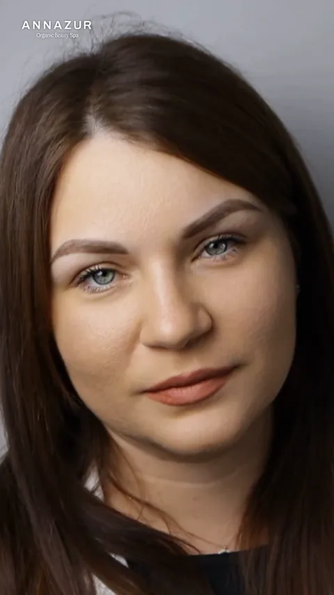 Sparse brows before and defined brows after at ANNAZUR, Jacksonville FL