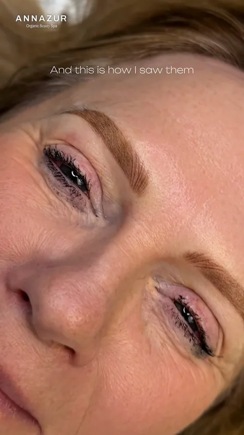Permanent brows for a client who drew them on daily, ANNAZUR Jacksonville FL