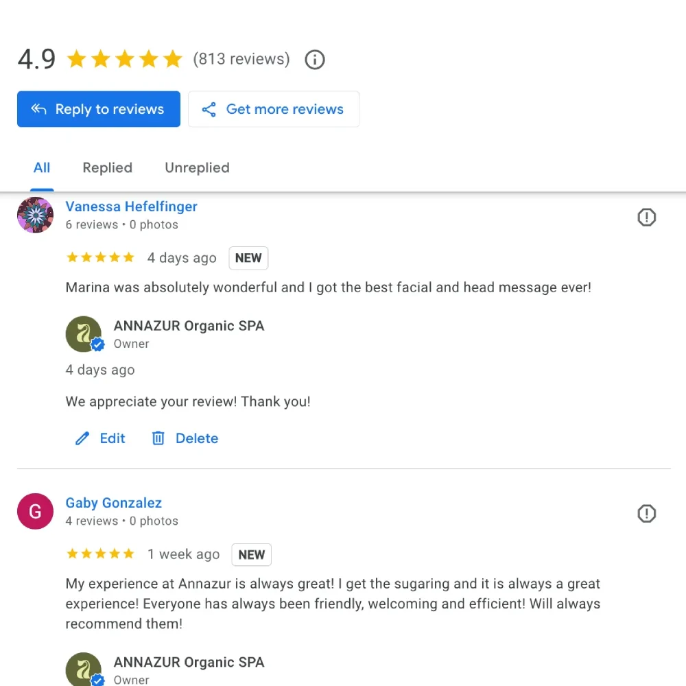 A screenshot of Google reviews for a permanent makeup studio, illustrating the need to check independent platforms for artist feedback.