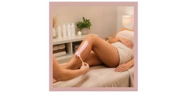 Prepared client at a waxing appointment after following pre-visit steps to reduce discomfort and protect her skin